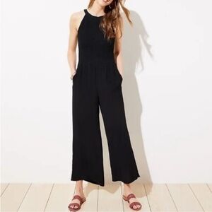 NWT loft black halter jumpsuit